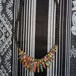 Beaded bib necklace